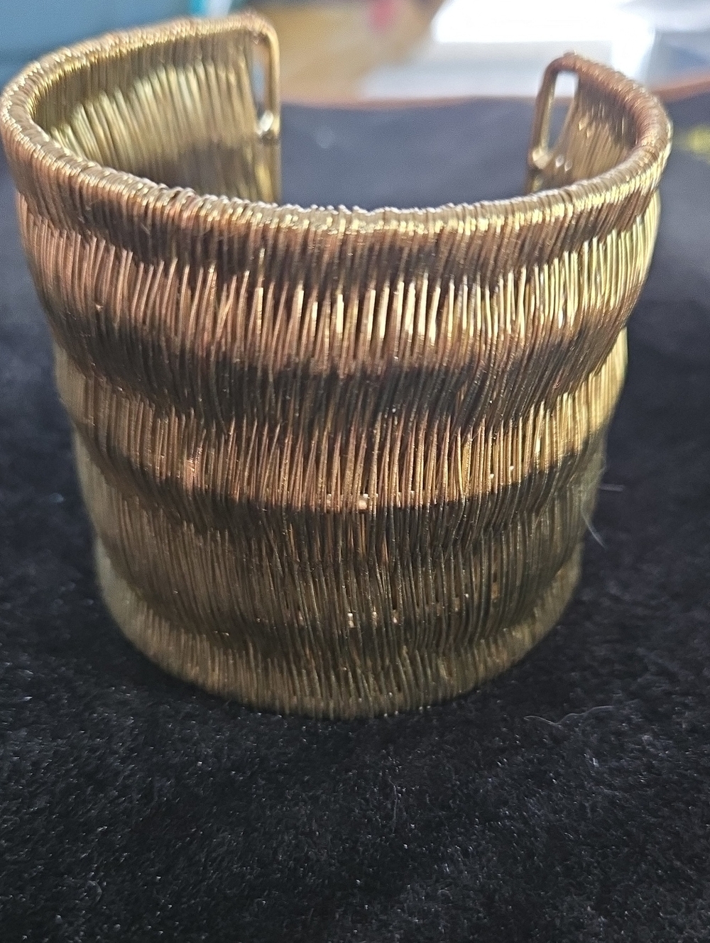 Wide Gold-Tone Textured Cuff Bracelet - Women Accessories